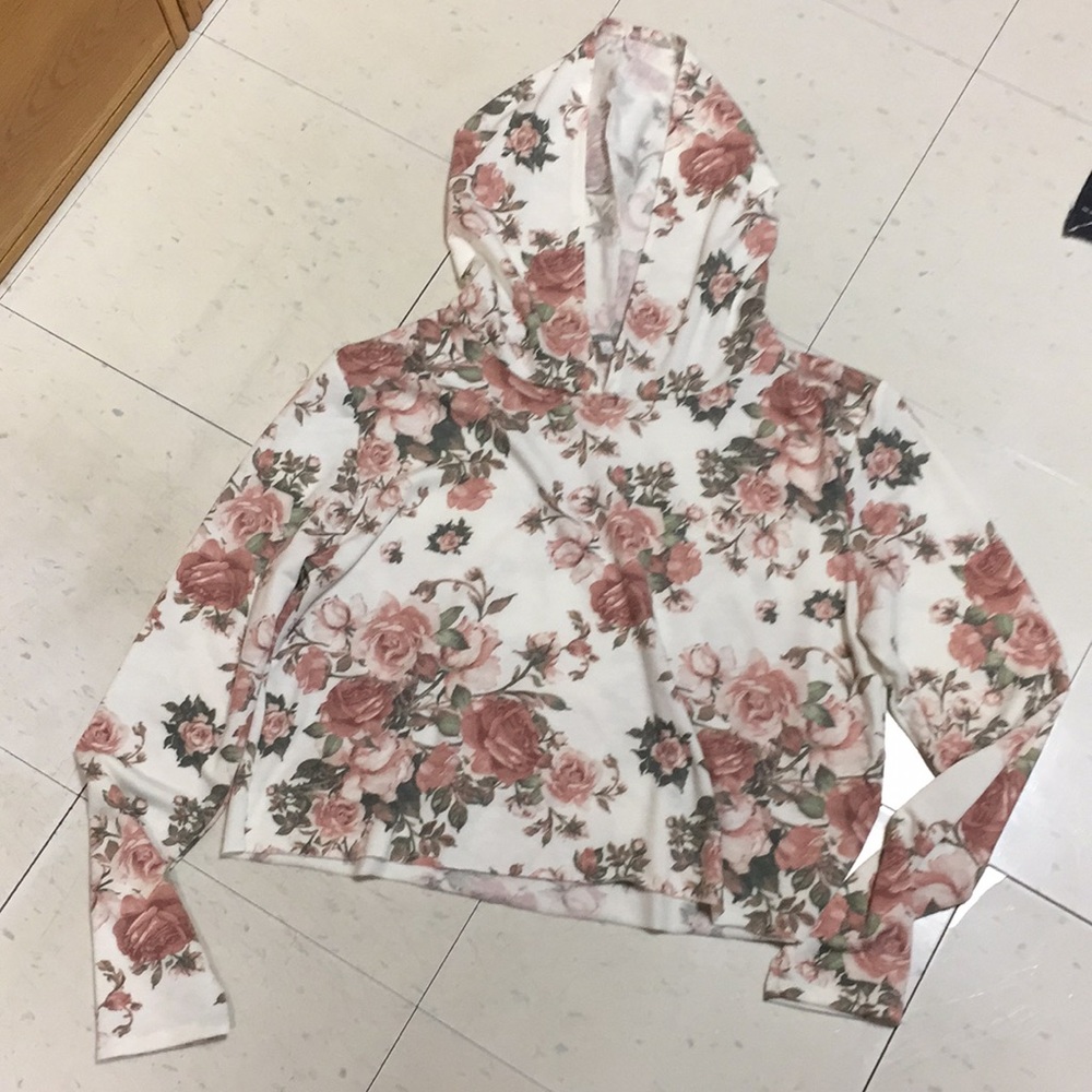 Charlotte Rousse floral cropped hoodie
